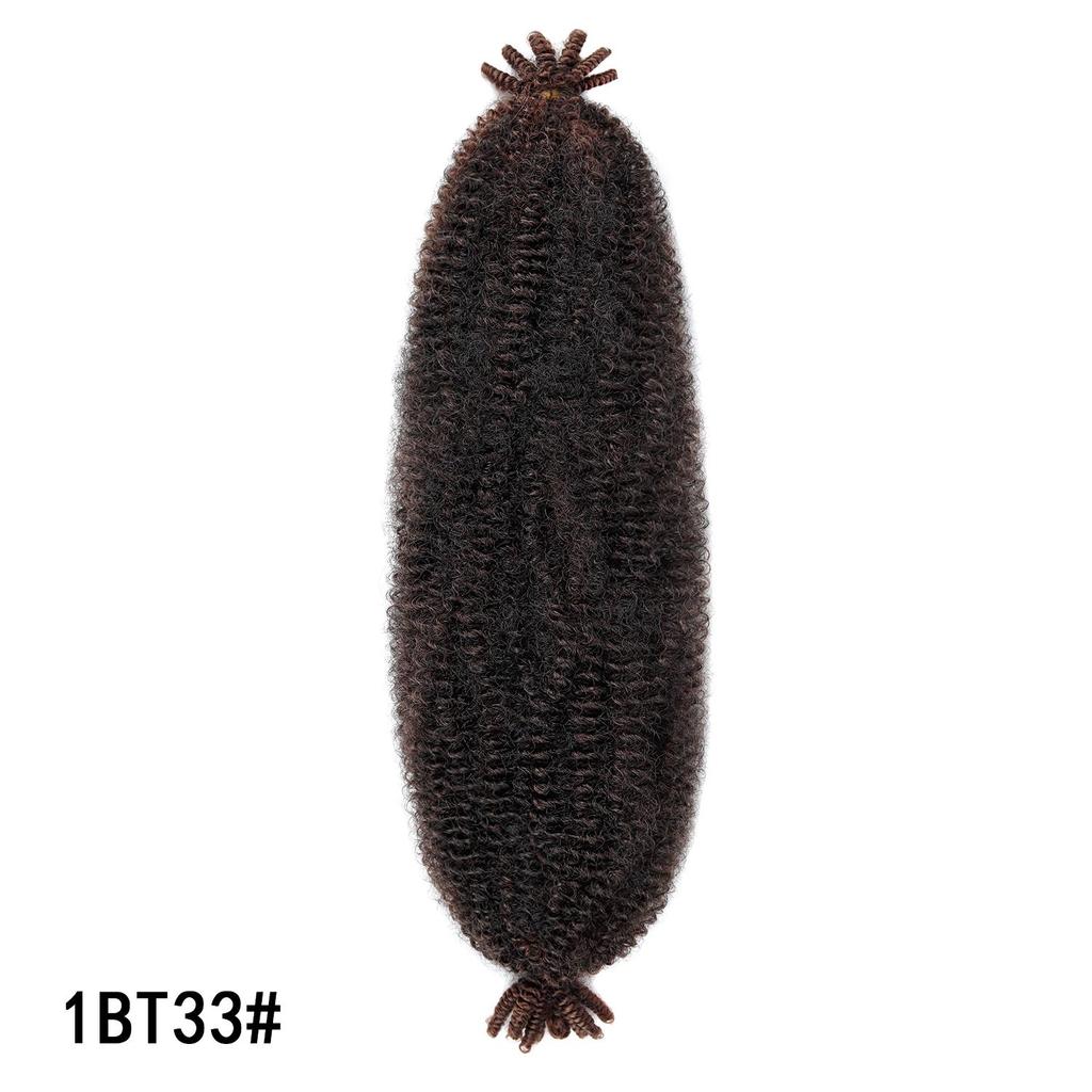 Springy Afro Twist Black Synthetic Crochet Hair Marley Twist Curly Braiding Hair Extensions DIY Wigs For Women Ladies