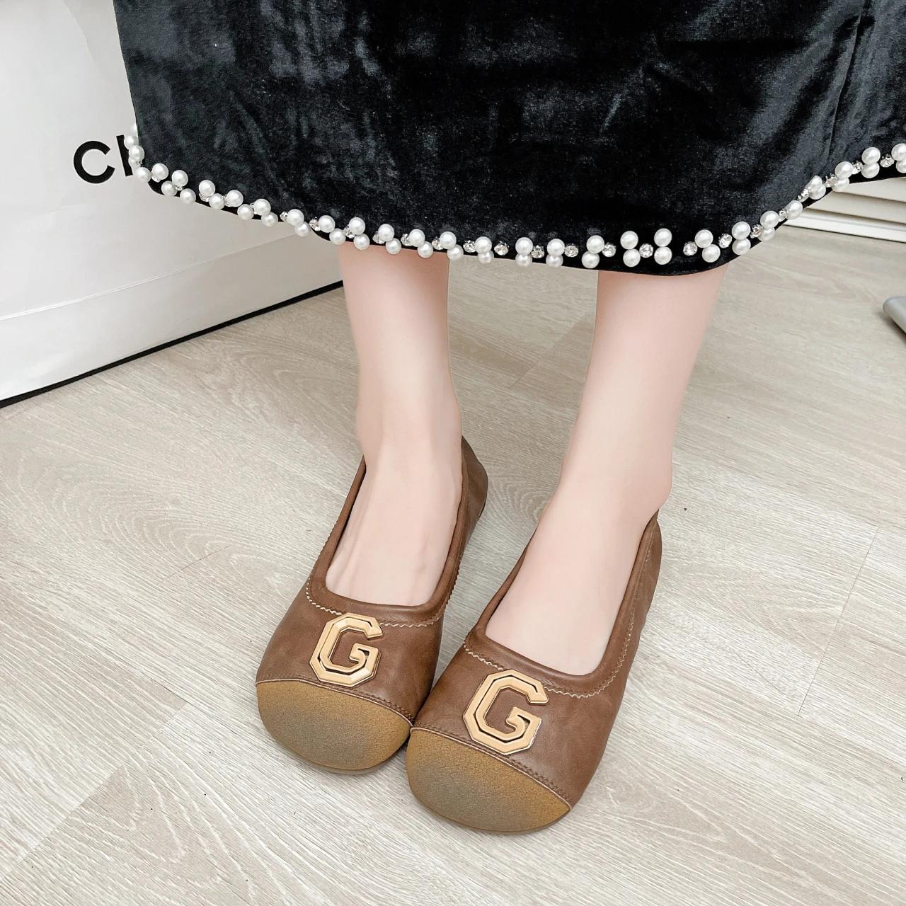 

2025 Осень Новые Модные Женские Туфли Ретро Небольшой Круглый Носок Одиночные Туфли Для Женщин Без Застежек Туфли Мэри Джейн Женские Туфли На Мягкой Подошве Плоские Туфли 35 темные хаки