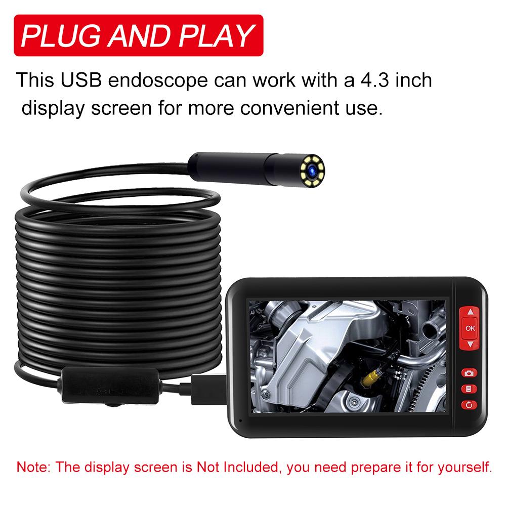 Caméra D'inspection Endoscopique 2 M USB Rigide - 8 LED Réglables, étanche IP67, Pour Smartphone, PC, Android, IOS