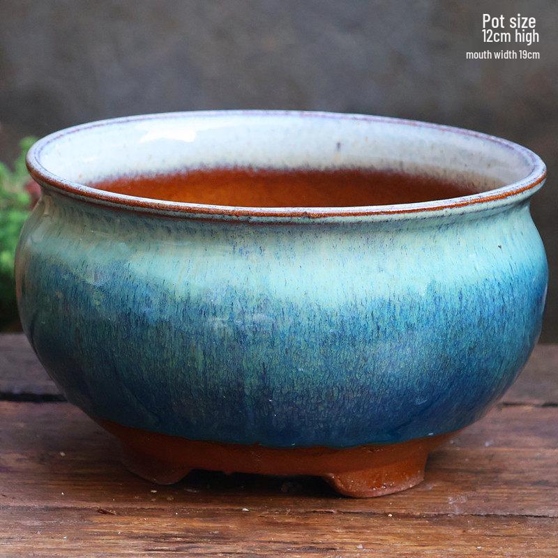 Nordic Style Handmade Wide Mouth Ceramic Flower Pot for Bougainvillea & Bird of Paradise