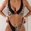 Huludao Dámské dvoudílné plavky s černým leopardím vzorem Sexy bikiny