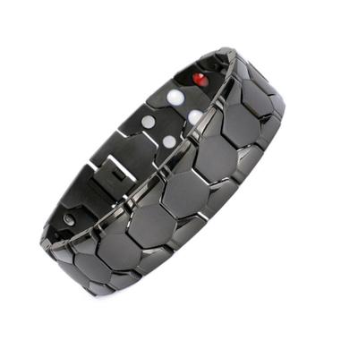 Bijoux de corps pour hommes, 18mm de large, 4 couleurs, en acier inoxydable, multi-sphérique, pierre de Germanium, lien, Bracelet sain, lourd