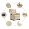 Electric Recliner Chair Cream Fabric