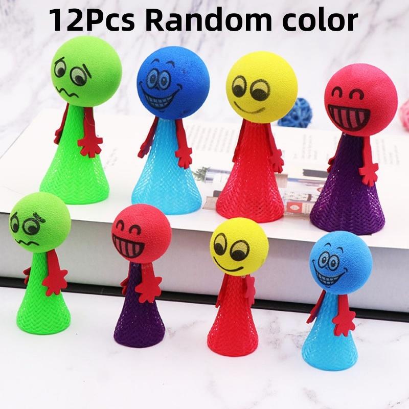 12pcs Cute Jumping Doll Spring Toy for Kids Birthday Party Favors Treat Boy Girl Guest Gifts School Prize Goodie Bag Fillers