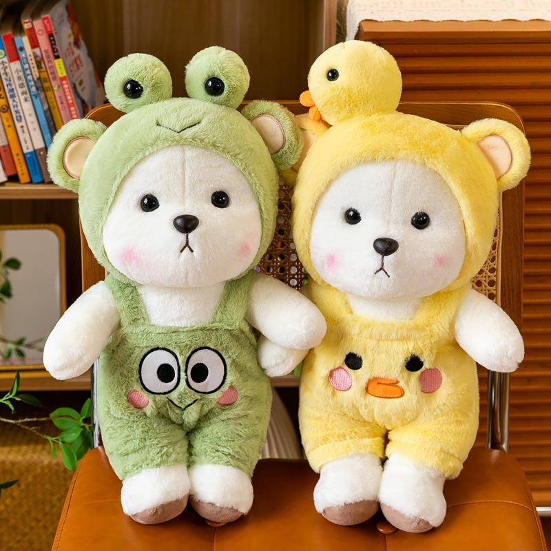 

Adorable Transforming Duck Lily Teddy Bear Plush in Frog Costume 30cm (0.2kg)