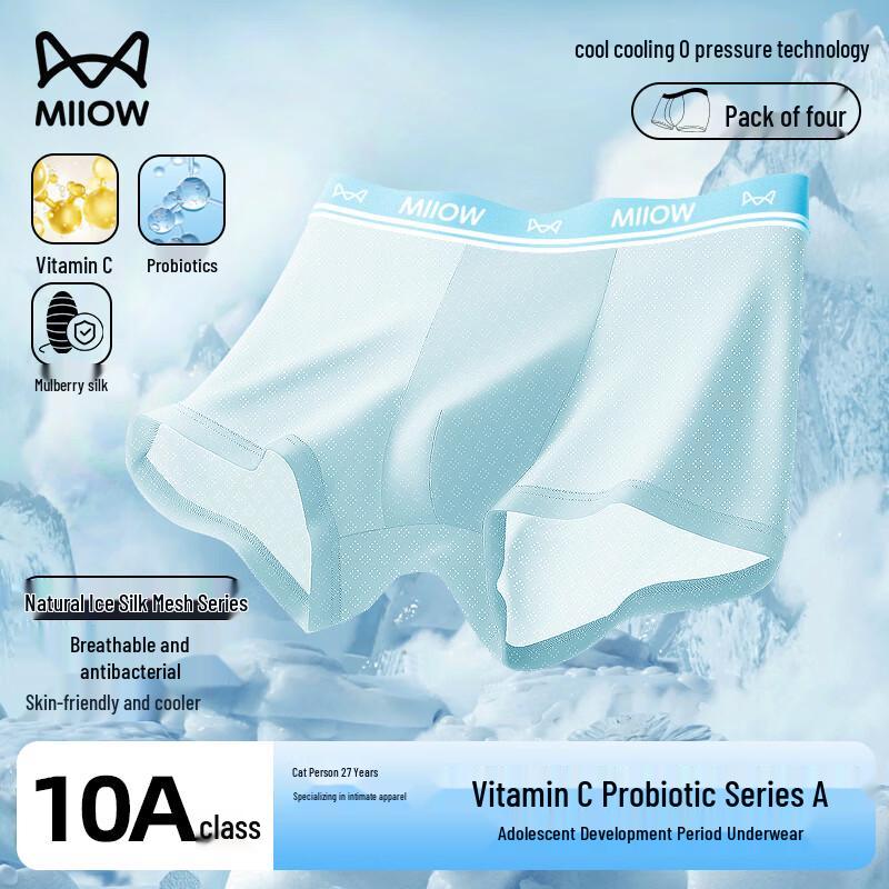 Mao Ren Teen Boys  Ice Silk Boxer Briefs 2XL