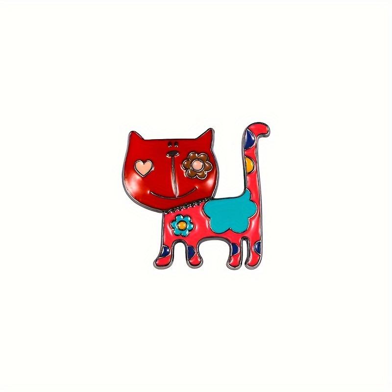 Colorful Cartoon Cat Enamel Brooch Pins Cute Fashion Painted Scarf Buckle Stylish Mixed-Color Cat Brooches for Women