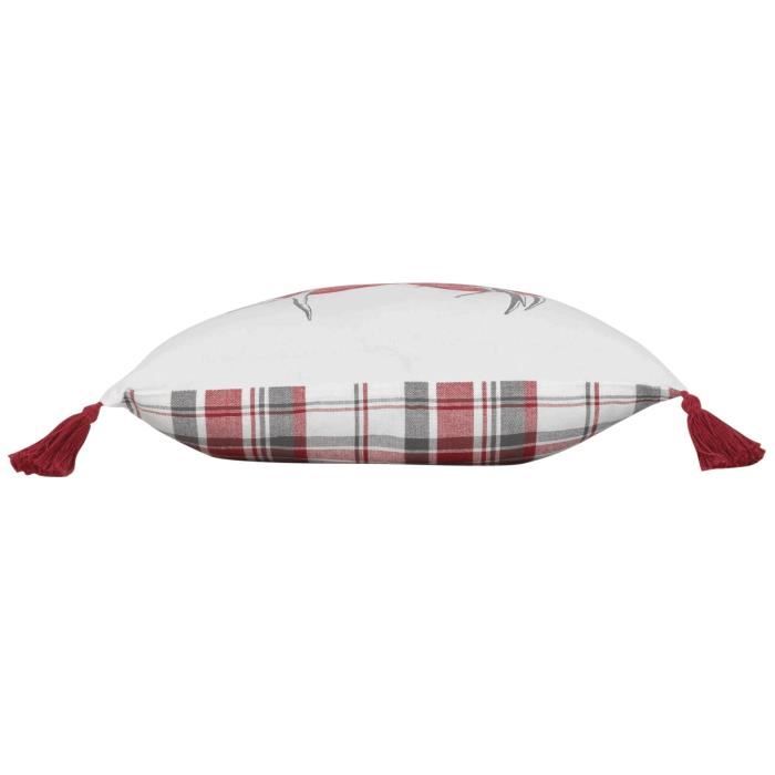 Coussin Décoratif - Heidie - Cerf - 40 X 40 Cm - 100% Coton - Déhoussable