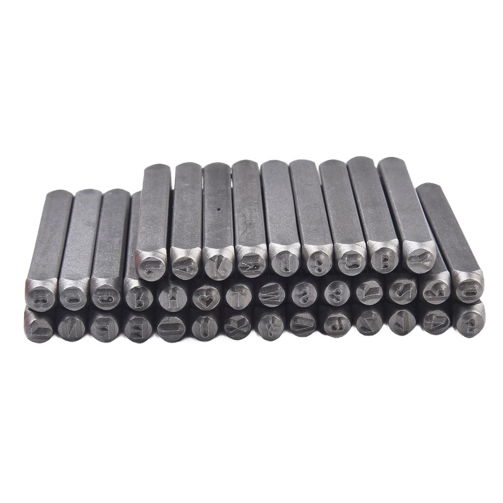 Buchstaben Zahlen Stempel Stempelset Stempelwerkzeug Handwerkzeuge mit Aufbewahrungsbox für DIY-Bastelarbeiten für Schmuck DIY 37-teiliges Schnitzwerkzeug