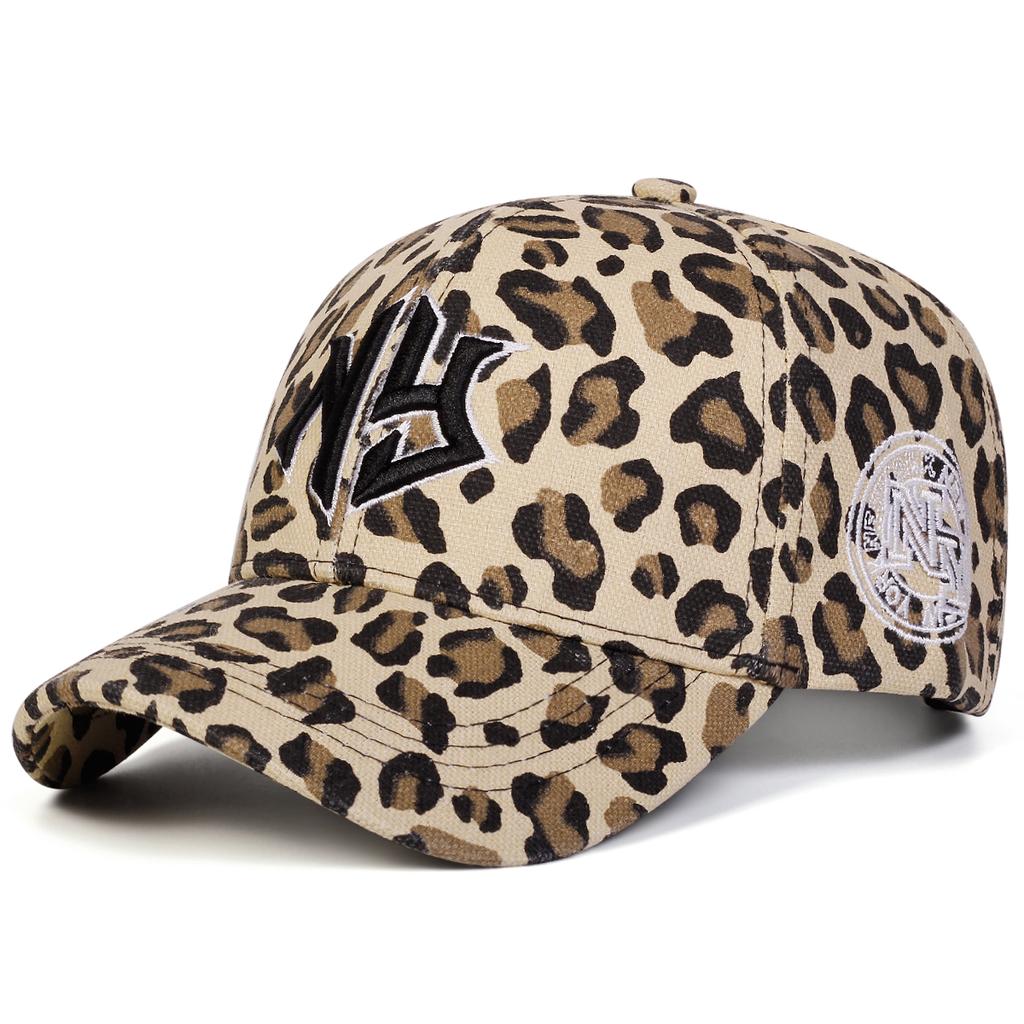 Unisex NY Embroidery Leopard Print Baseball Caps Spring Autumn Outdoor Adjustable Casual Hats Sunscreen Hat Sports Cap