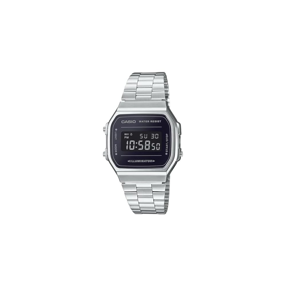 Casio Vintage Series A168WEM-1 Digital Watch Silver Black Unisex Kids