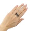 Gucci ring Icon series narrow version European and American style glossy white 18K gold women's Black 11