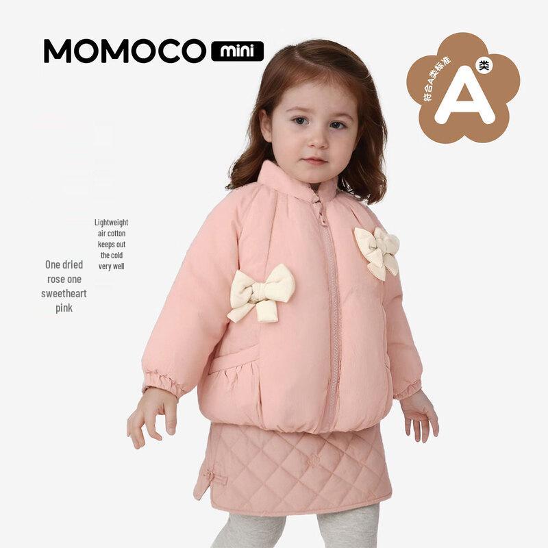 Зимняя хлопковая стеганая куртка для девочек MOMOCO с бантом 100