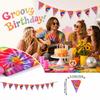 Retro 60s Birthday Party Decorations Pennant for 1960s Theme Party