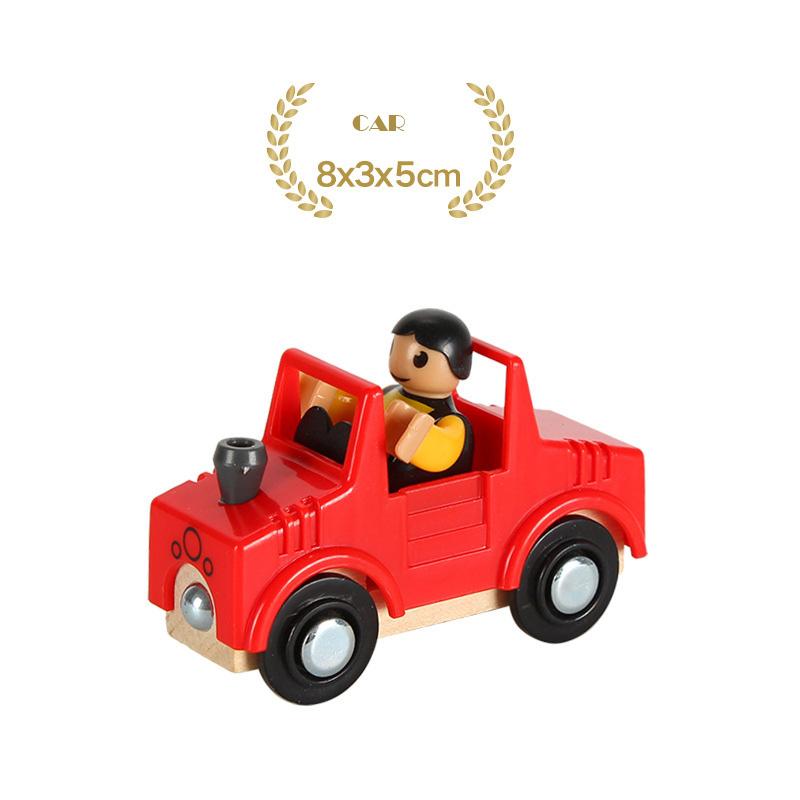 1PC Wooden Magnetic Train Car Locomotive Toy Wood Railway Car Truck Accessories Fit Biro Wooden Tracks Toys for Children Gifts