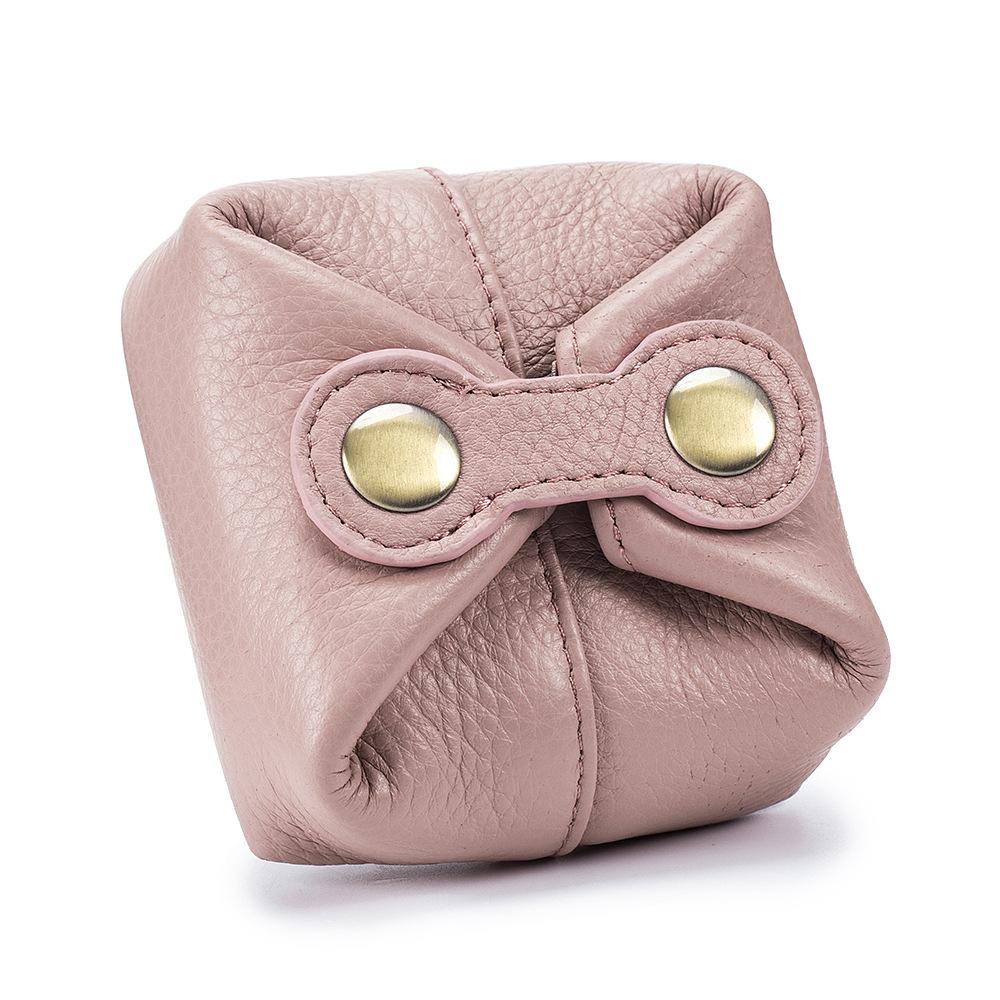 Cute Japanese and Korean change bag, soft cowhide mini, earphone key, women's coin lipstick storage bag, small bean bag.