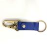 RSINC Full Grain Handmade Leather Keychain | Metal Fittings | Brass Finish Blue B0DSW7LMG3