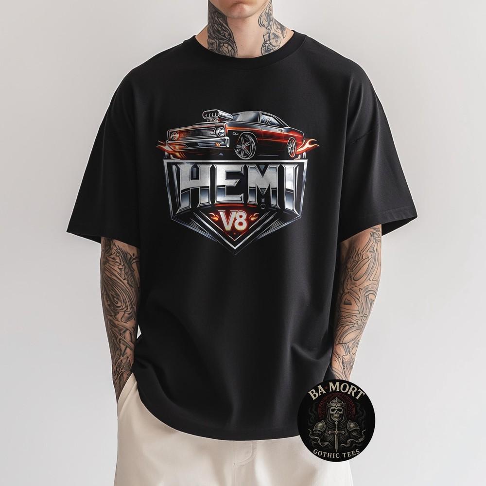 

Hemi V8 Muscle Car Power Flame Art TShirt Unisex T-Shirt XXL