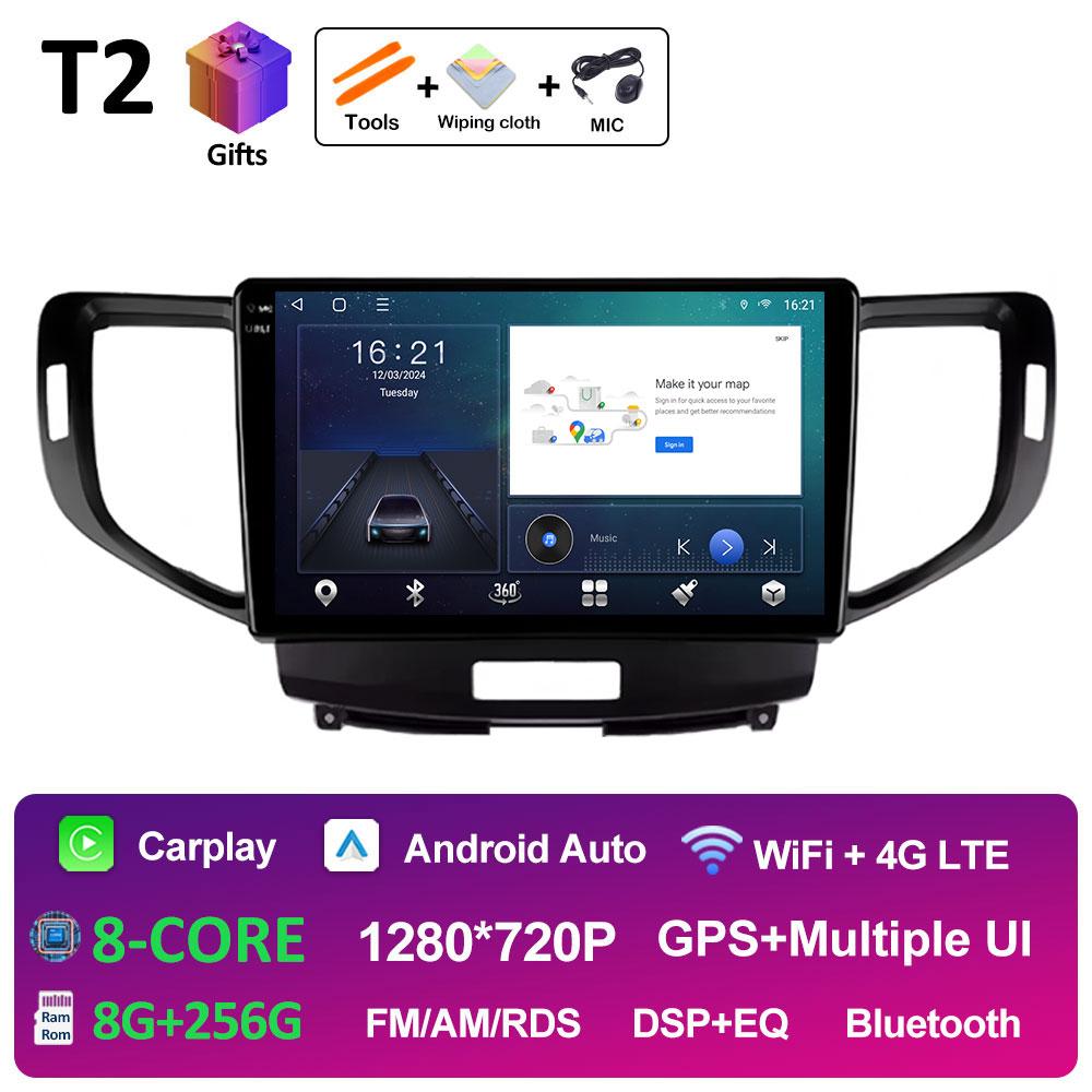 Android Auto Wireless Carplay For Honda Accord 8 2008 2009 2010 2011 2012 GPS Navi 2.5D Touch Screen Cooling Fan Auto Tools WIFI