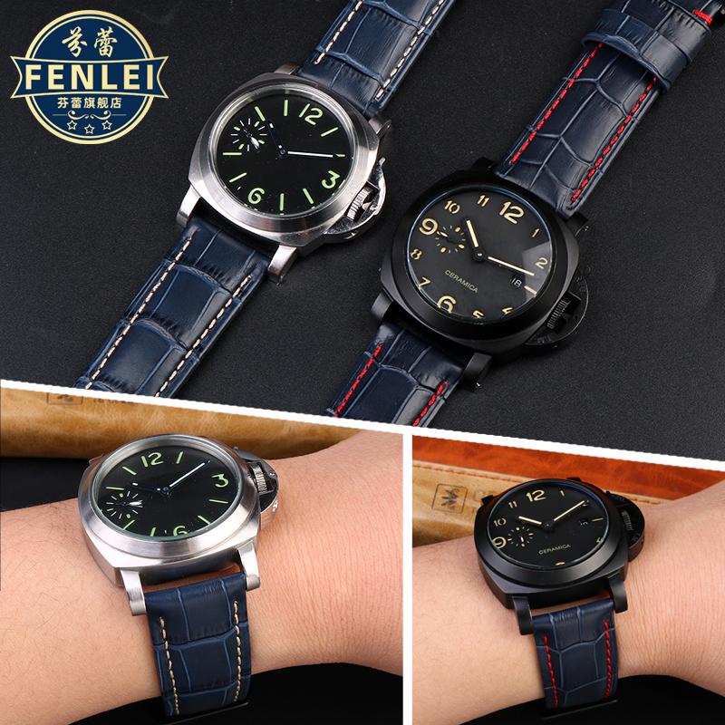 Hochwertiges wasserdichtes Uhrenarmband für Panerai PAM688 441/1313 Rindsleder Herren blau Uhrenarmband Zubehör 22MM 24mm 26mm