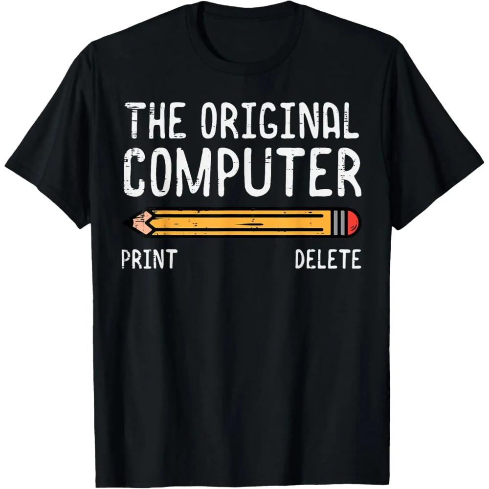 

Funny and Satirical Computer Programmer Pencil Pattern T-shirt Print Tshirt Women Clothing Fashion Streetwear Personality 3XL