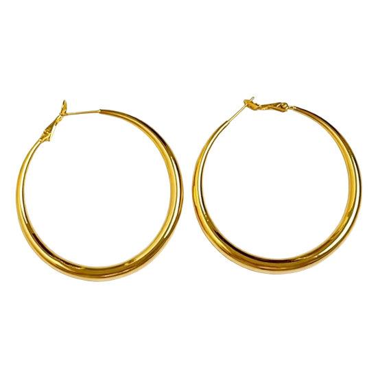 1 Pair Thick Chunky Hoop Earrings for Women, Large Round Circle Hooped Earrings, Hypoallergenic Lightweight Jewelry Gift
