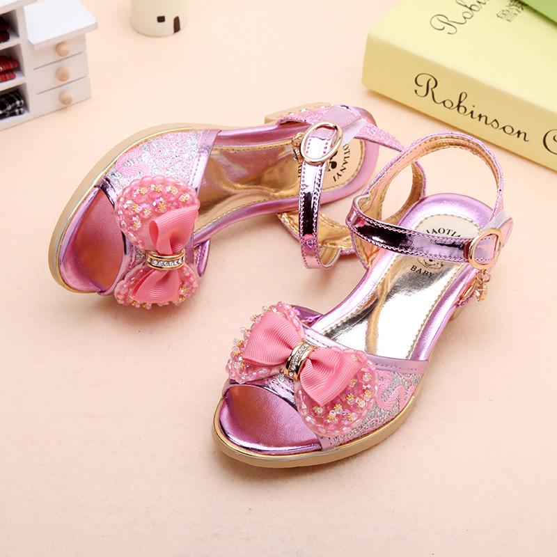 2025 Summer Korean Style High-Heeled Fish Mouth Sandals for Girls - Student & Children's Sizes Available.
