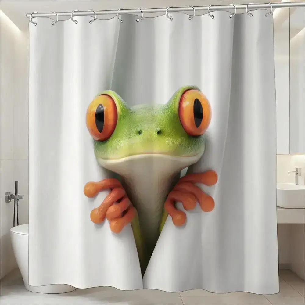

Animal Portrait Shower Curtain – Wildlife Photography Art For Animal Protection Day, 12 Hooks, Eco-Conscious Bathroom Decor W60H190(CM)-1 Pcs