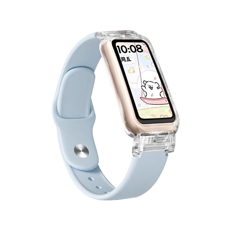 Прозрачный чехол+ремешок Для Huawei Band 10/9/9 NFC Аксессуары Спортивный силиконовый браслет для часов correa для Huawei Bands 8/8NFC Чехол