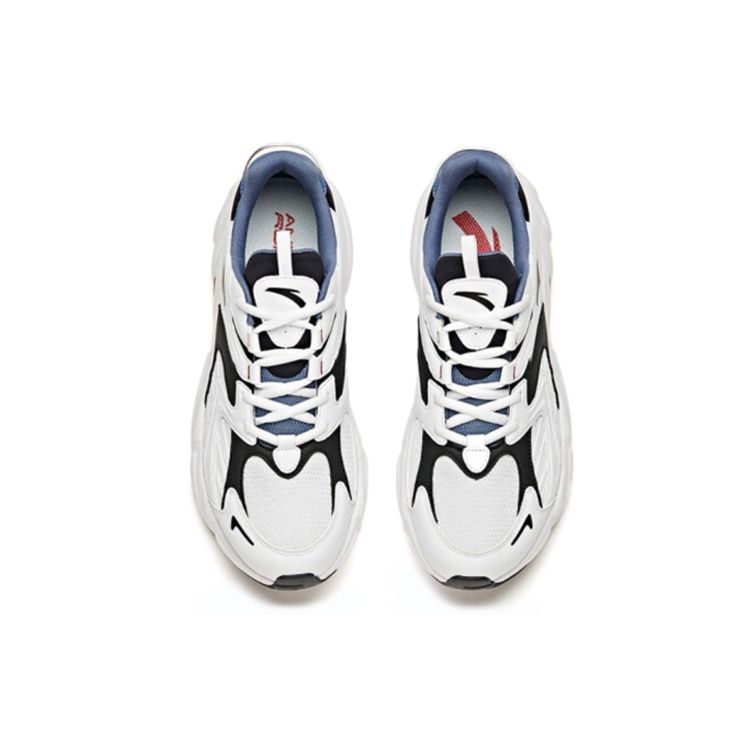Anta Running Series Leather Low-Top Running Shoes Men Sneakers White Black Red 912045581-1