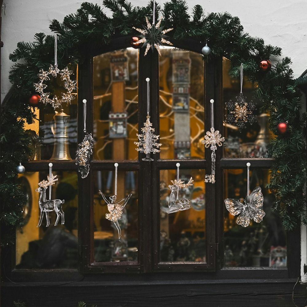 Schneeflocke Weihnachten Kristallanhänger Acrylkristall zum Aufhängen Frohe Weihnachten