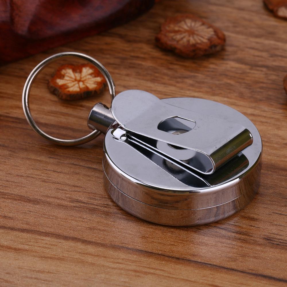 2 Pcs Metal Retractable Pull Chain 65cm Pull Chain Reel Retractable Badge Holder  Education Sector