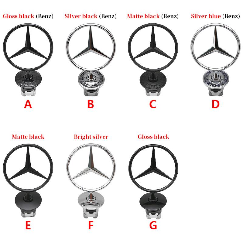 1pcs 44mm 3D Metal Blue Chrome Star Bonnet Hood Logo Emblem Badge for Mercedes Benz AMG W202 W203 W204 W208 W210 W220 W221 PI1
