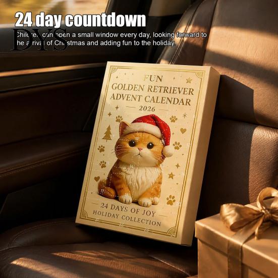 Christmas Box 2026 Advent Calendar, 24 Days Countdown Calendar with 2D Acrylic Holiday Dog/Horse/Cat/Animals Pendants, Mini Animal Hanging Ornaments