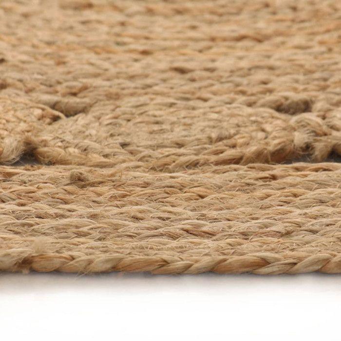 VidaXL Tapis Jute design tressé 150 cm rond