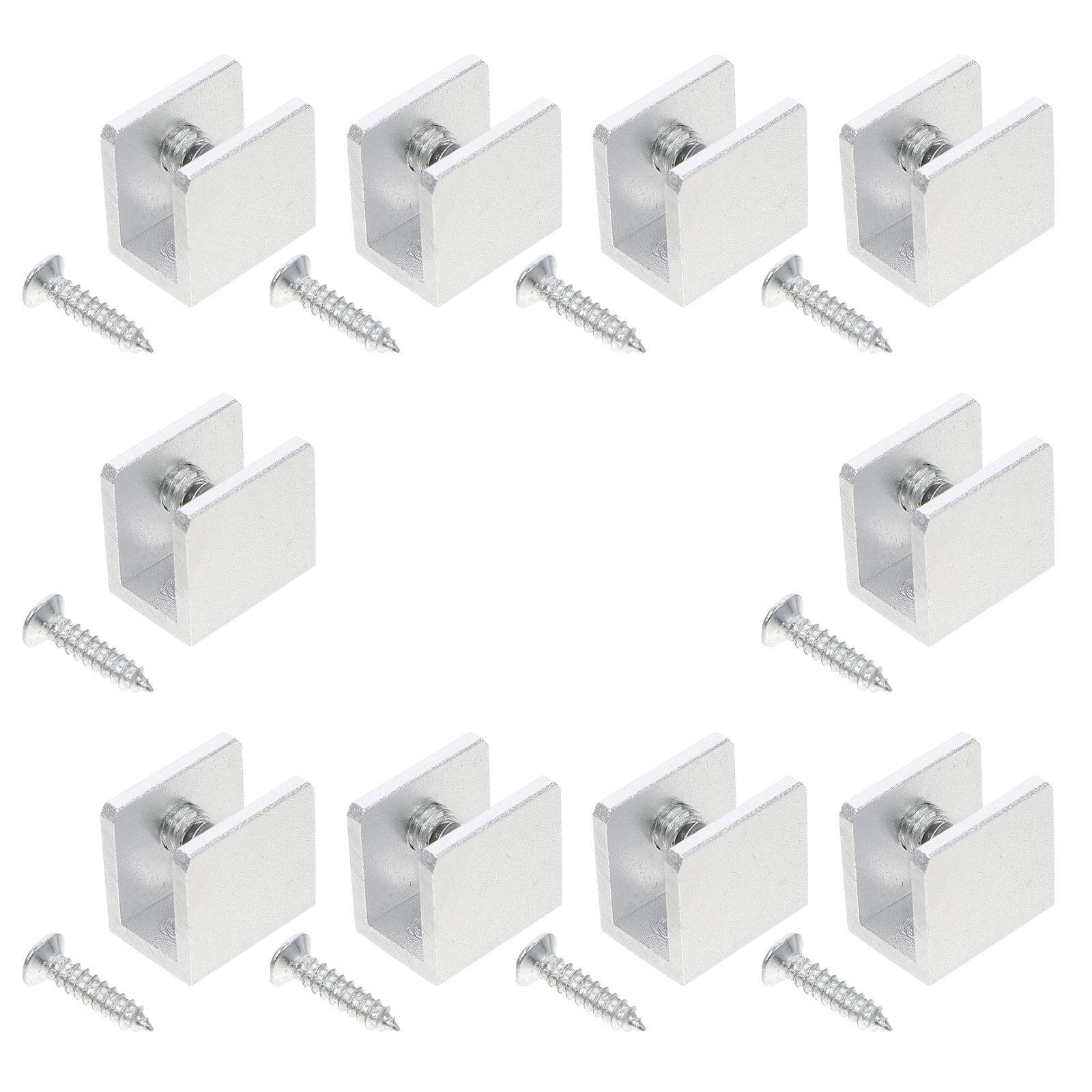 

10Pcs Glass Shelf Clamps Space Aluminum Floating Bracket Holder Stable Corrosion Resistant for 6-8Mm Thickness Shelves Glass other