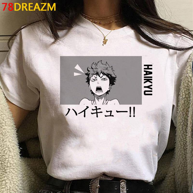 Oya Oya Haikyuu camiseta para hombre Kawaii japonés voleibol Anime Camisetas gráficas Kawaii Karasuno dibujos animados Unisex Harajuku camisa masculina