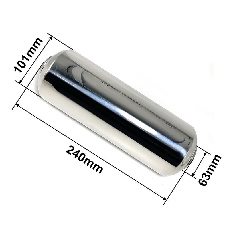 Performance Exhaust Resonator 63mm Inlet Outlet Muffler 304 Stainless Steel Spiral Surface Exhaust System DIY Car Accessories