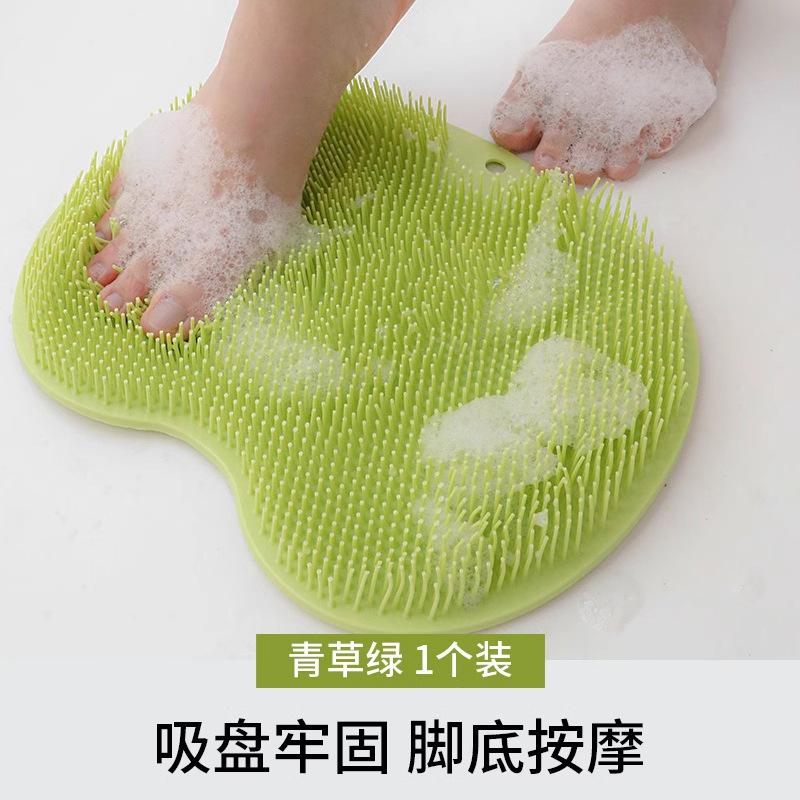

Exfoliating Shower Massage Scraper Bathroom Non-slip Bath Mat Back Massage Brush Silicone Foot Wash Body Cleaning Bathing Tool зелений