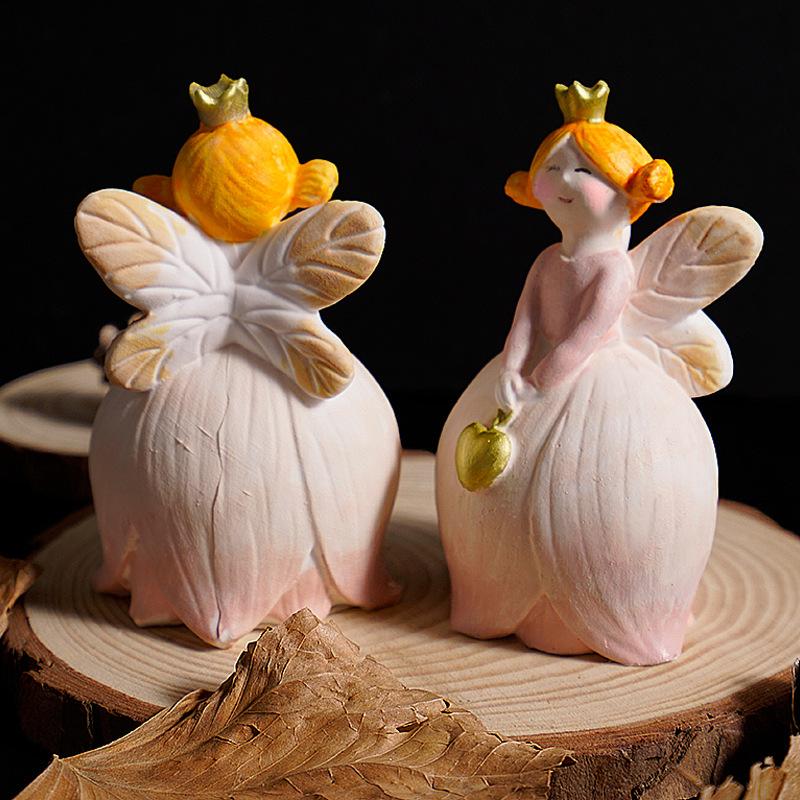 Lily Of The Valley Fairy Mold Forest Angel Girl Fairy Tale Crown Princess Plaster Figurine Silicone Mold