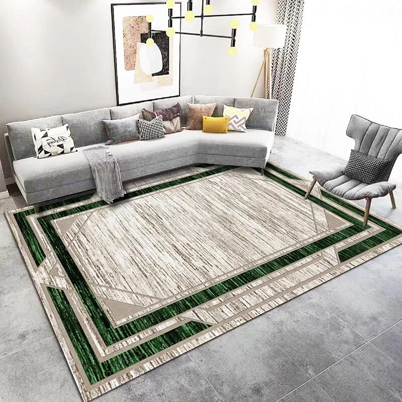 Classical Living Room Decor Carpet Home Decoration Gold Border Soft Rugs for Bedroom Washable Lounge Mat Elastic Floor Carpet