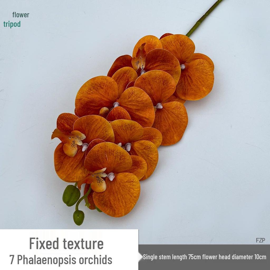 Set of 7-Head 3D Phalaenopsis Artificial Flowers for Home & Wedding Decor