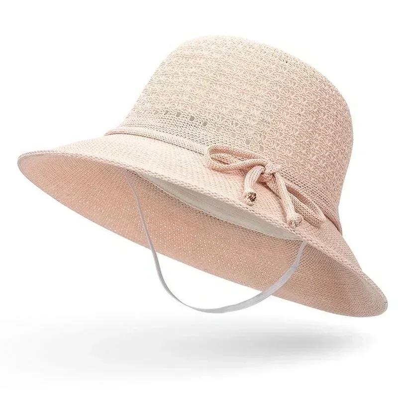 Women Elegant Summer Fashion Beach Hat Simple Versatile Sun Hat Outdoor Thin Breathable Sun Protection Sun Bucket Hats Gifts