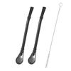 2pcs Yerba Mate Bombilla Stainless Steel Straw Loose Leaf Tea Infuser Dringking Spoons Filter Stirring Straws W Cleaning Brush 5