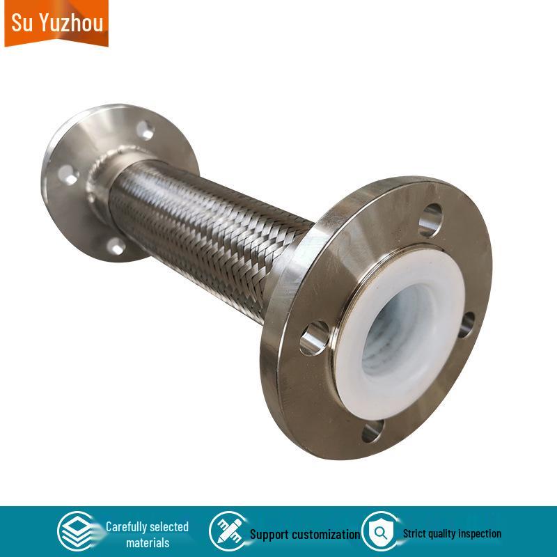 High-Temp High-Pressure Flanged Metal Corrugated Steam Hose with Braided Mesh Lining