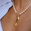 Jiedin European and American Stainless Steel Pearl Necklace Niche Titanium Steel Does Not Fade Marine Jewelry