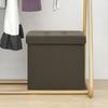 Day and Night - Day and Night Folding Stool with Storage Dark Brown Synthetic Linen