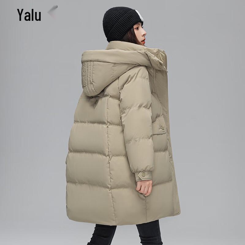 Yalu 2025 Winter Women's Mid-Length Hooded Down Jacket