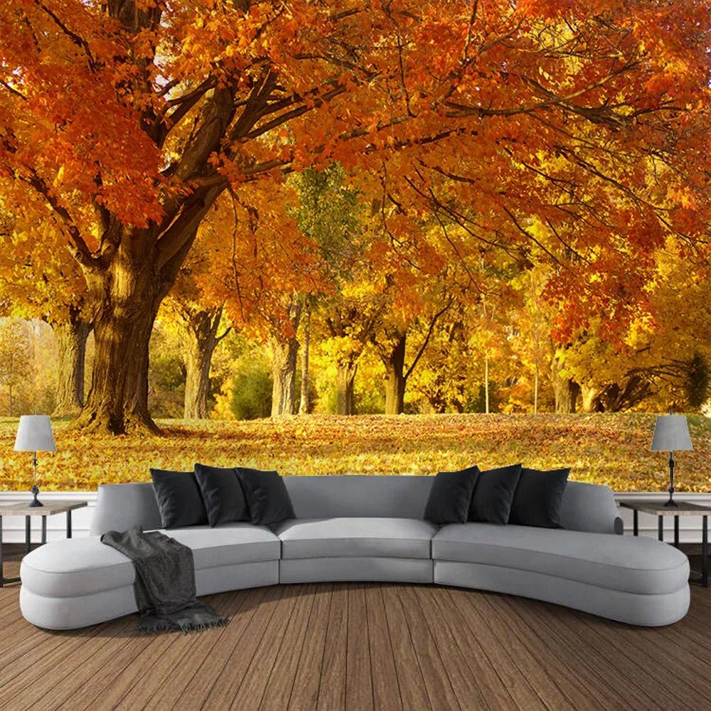 Forest Trees Fallen Leaves Decorative Tapestry Office Living Room Decor Home Wall Tapestry