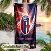 Beach Towel Bologna FC Print Custom Name Text Soft Towel for Swimming Pool